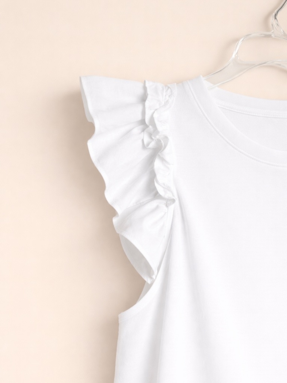 J. Crew White Ruffle Sleeve Coquette Top - Size Large - Picture 2 of 4